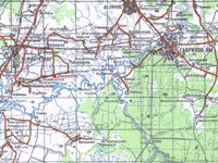 Карта реки Которосль - вырезка из топографической карты