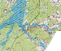 Угличкое водохранилище - вырезка из топографической карты